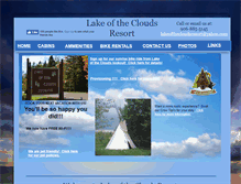 Tablet Screenshot of lakeofthecloudsresort.com